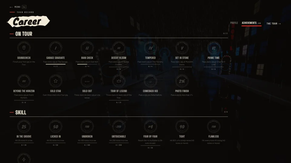 Melodic’s stamp book of achievements