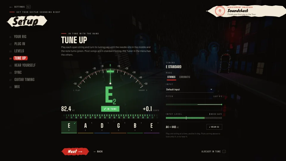 Setup step 4 in Melodic: tuning up