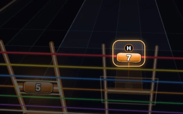 A hammer-on on Melodic’s note highway