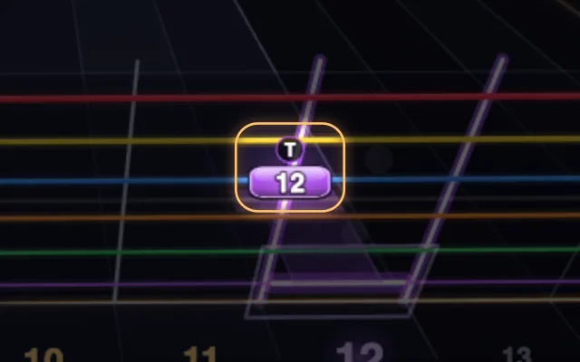 A tapped note on Melodic’s note highway